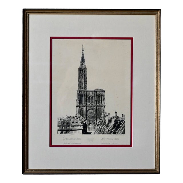 Julius Manias, Notre-Dame de Strasbourg, 1910, Antique Phototype For Sale
