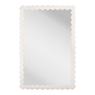 Fleur Home Audubon Bamboo Rectangle Mirror in White Dove, 30x40 For Sale
