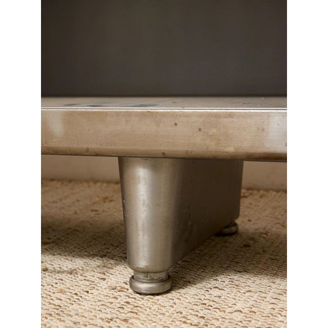 Mid 20th Century Vintage Industrial Metal Open Shelf Console Cabinet For Sale - Image 5 of 10