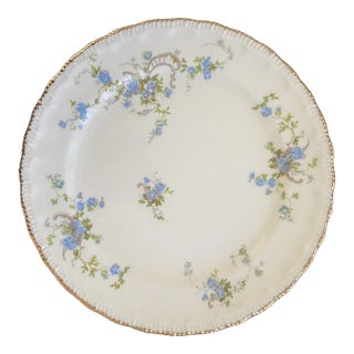 Mid 20th Century China Pope Gosser Fluerette Blue Flower With Gold Scalloped Trim Bread and Butter Plate For Sale