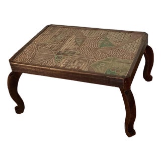 Vintage Mid-Century Ceramic Tile Top Table, Circa 1960s-70s For Sale