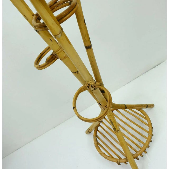 Mid-Century Modern Bamboo and Ratten Flower Stand, 1950s For Sale - Image 3 of 9