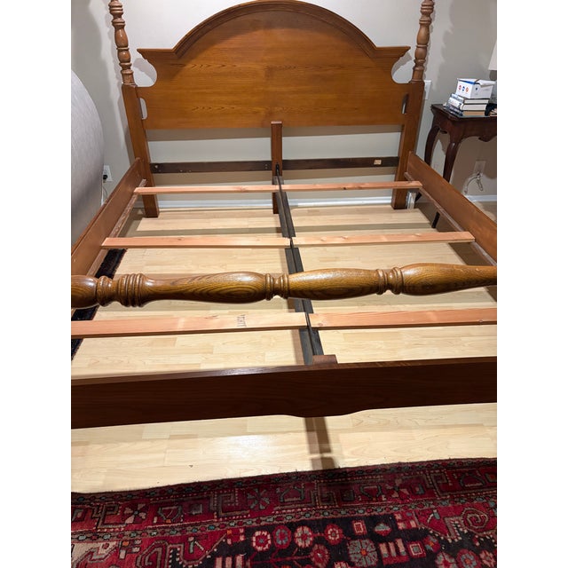 Vintage Thomasville American Oak King Size Bed For Sale - Image 9 of 9