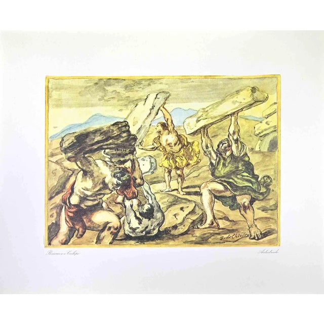 Giorgio De Chirico, Briareus and the Cyclopes, Vintage Offset Print, 1962 For Sale