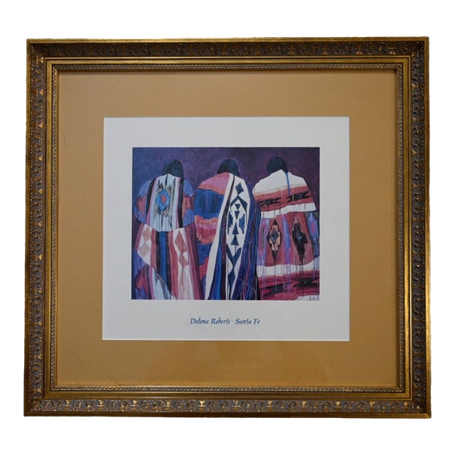 Dolona Roberts 'Blanket Series' Framed Print — Santa Fe Native American Art Reproduction For Sale