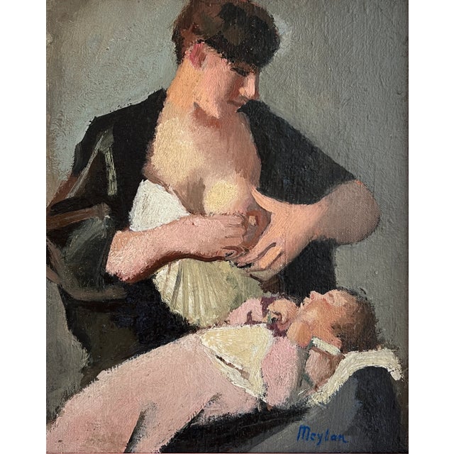 Henry Meylan, Mère et enfant, Oil on Canvas, Framed For Sale - Image 13 of 13