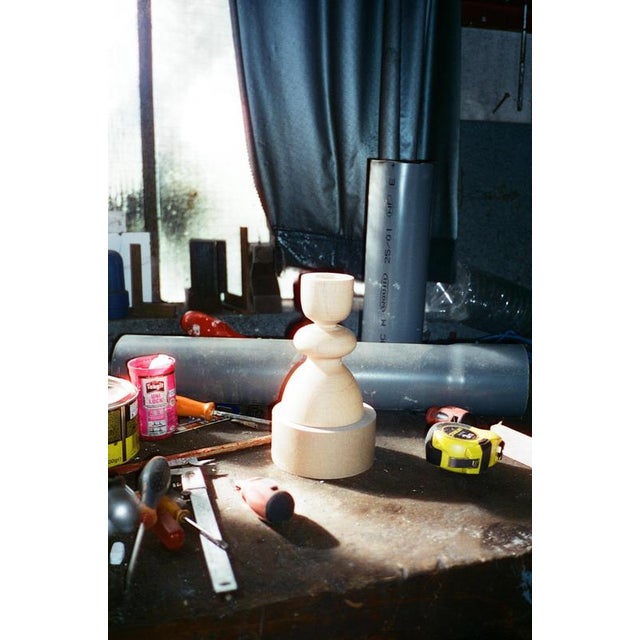 Beech Candlestick 7 by Romain Des Bois For Sale - Image 6 of 11