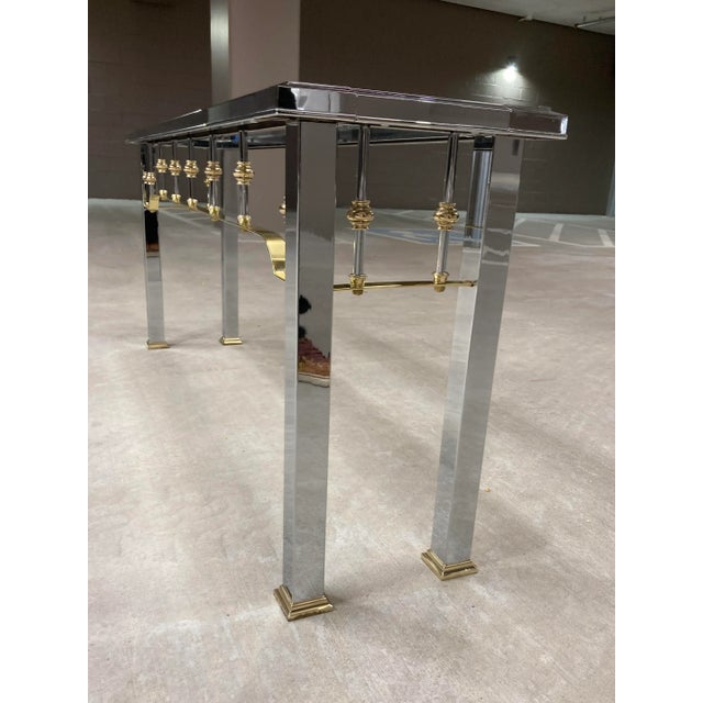 Mastercraft Mastercraft Chrome Console Sofa Table For Sale - Image 4 of 13