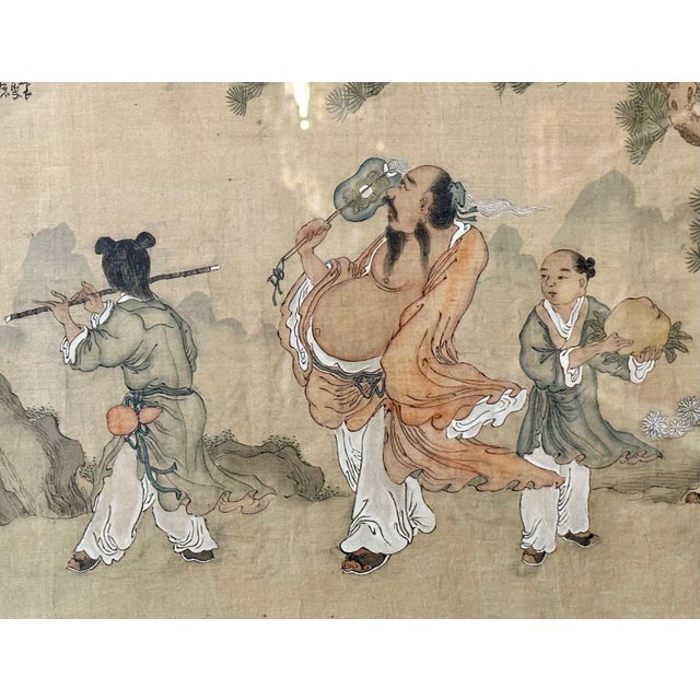 Set of Four Chinese Paintings in Rosewood Frames, Signed, 19th Century For Sale - Image 10 of 18