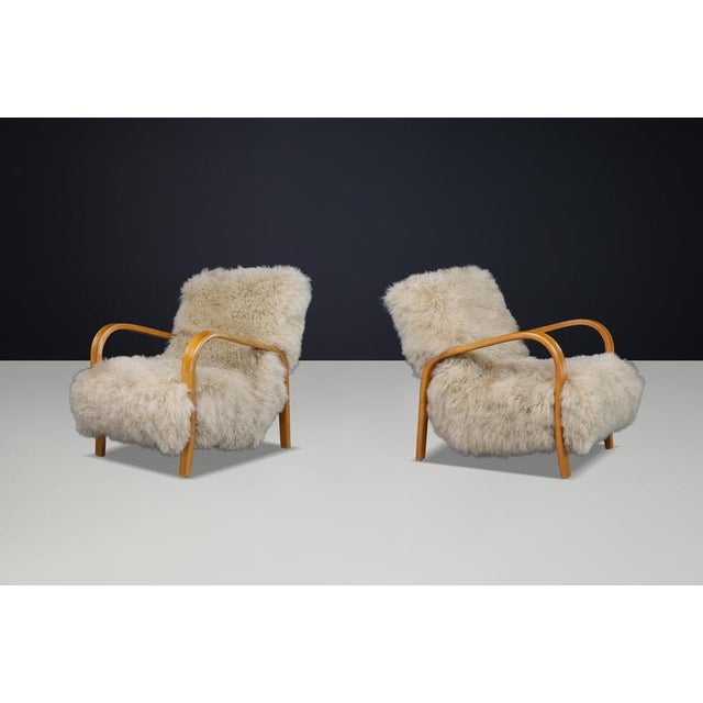 Czech Bentwood Lounge Chairs, 1940s, Set of 2 For Sale - Image 12 of 15