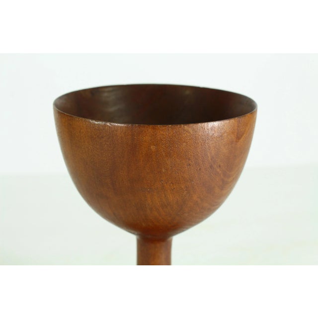 Wood Mid 19th Century Turned Wood Treen Ware Chalice, Goblet, Raised Cup For Sale - Image 7 of 13