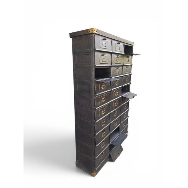 Vintage French Industrial Steel Filing Cabinet by Strafor, 1930 For Sale - Image 6 of 14