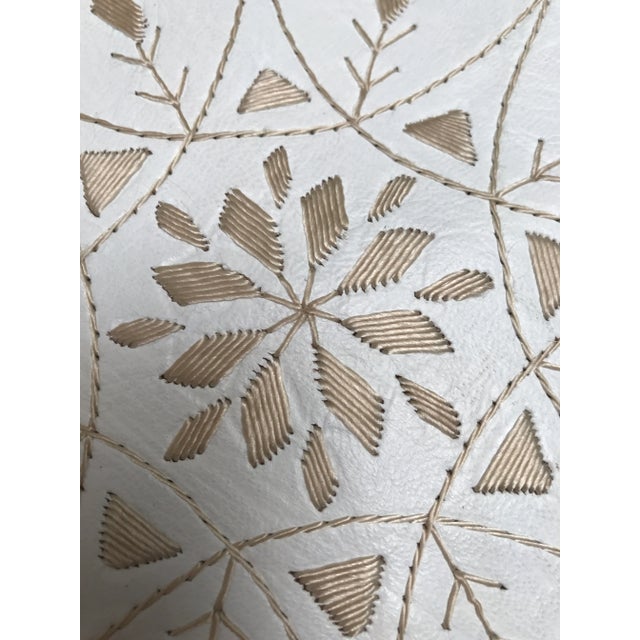 Moroccan Leather Pouf Ottoman Covers - a Pair For Sale - Image 6 of 8