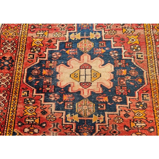 Antique Persian Malayer Area Rug, Hand-Knotted Wool, Red & Blue, 1900s For Sale - Image 10 of 18