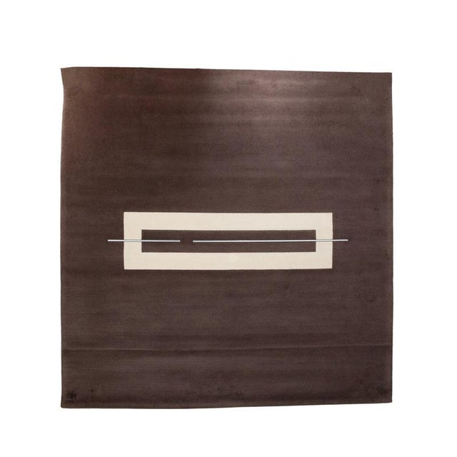 Rug in Brown and Beige Fabric by Peter Maly for Jab Anstoetz For Sale - Image 10 of 10