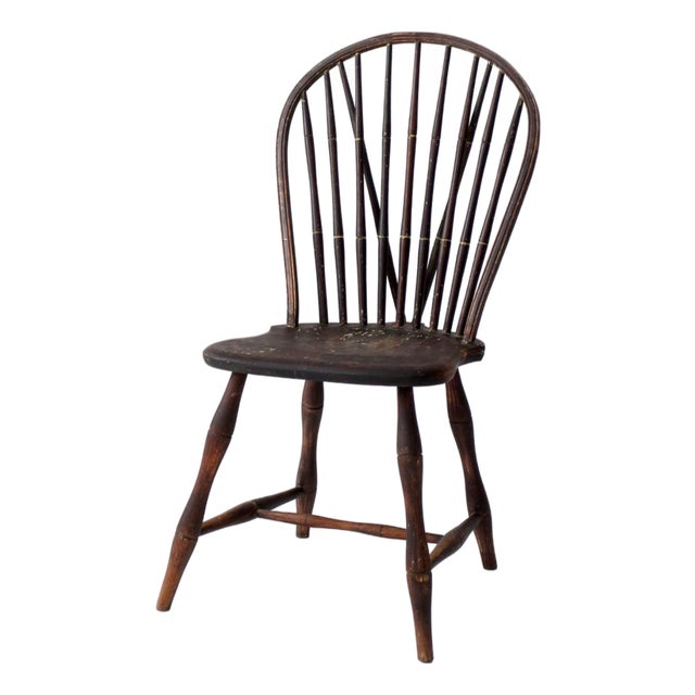 Antique 19th Century Brace Back Windsor Chair For Sale