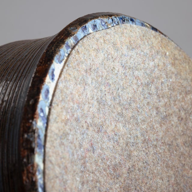 Studio Pottery Lamps in Gray, Blue, and Brown attributed to Bo Borgstrom, Sweden, 1970s, Set of 2 For Sale - Image 9 of 13