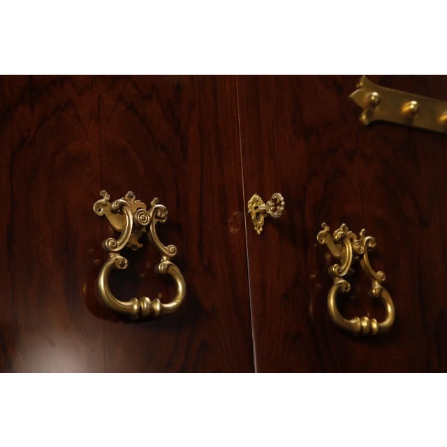 Aldo Tura Lacquered Goatskin, Rosewood and Brass Italian Bar Cabinet, 1950s For Sale - Image 16 of 18