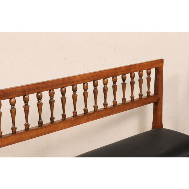 Mid 20th Century Mid 20th Century Yale Burge Spindle-Back Bench W/ Black Seat For Sale - Image 5 of 13