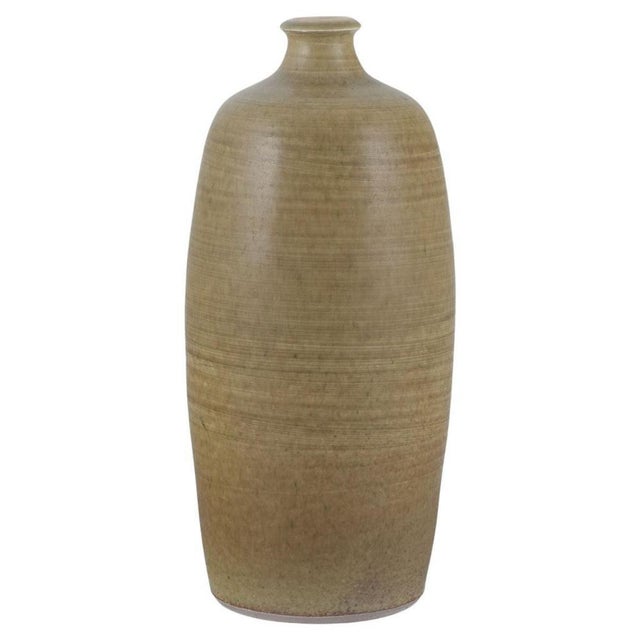 Danish Aubergine Glazed Studio Ceramic Vase For Sale - Image 6 of 6