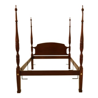 Henkel Harris Rice Carved Queen Size Mahogany Poster Bed For Sale