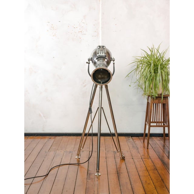 Patt 23N Spotlight on Chrome Tripod from Strand Electric, England, 1960s For Sale - Image 4 of 17