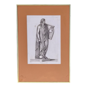19th Century Neoclassical Engraving of Apollo – Framed Antique Art by T. Payne