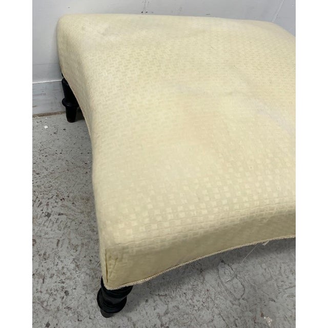 Large napoleon iii footstool four blackened wooden legs upholstery in good condition the fabric covering needs replacing...
