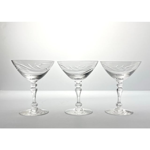 Tiffin Franciscan “Surf” Set of 3 Coupe Champagne Glasses 5 1/4” 6oz Excellent condition. No chips, cracks, or fleabites....