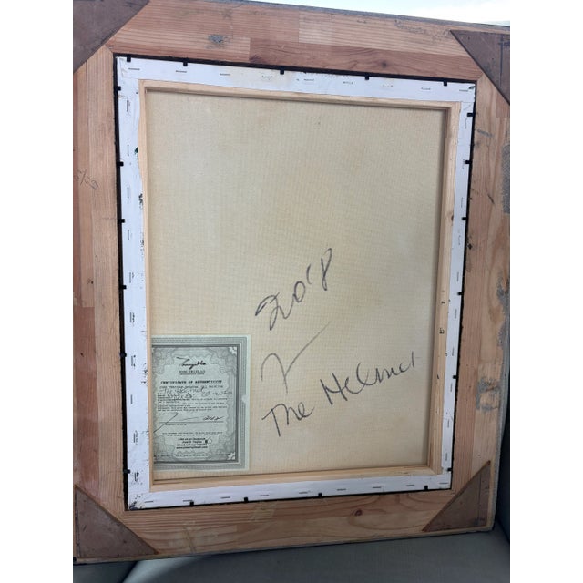 2018 Abstract Oil Portrait “The Helmet” by Jose Trujillo in Dark Wood Frame For Sale - Image 14 of 14