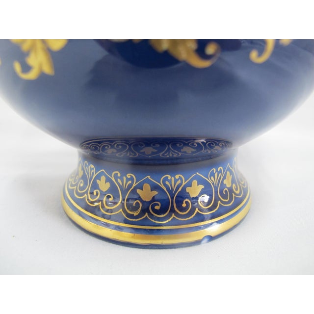 Blue 19th Art Nouveau Century Hans Heiling Karlsbad Gilt Hand Painted Castle Landscape Porcelain Coffee Pot For Sale - Image 8 of 13