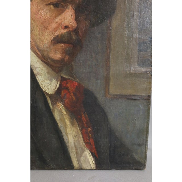 Self-Portrait, 19th Century, Oil Painting on Canvas For Sale - Image 3 of 7