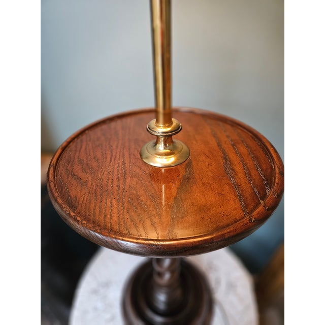 Frederick Cooper Vintage Barley Twist Floor Lamp Table For Sale - Image 4 of 12