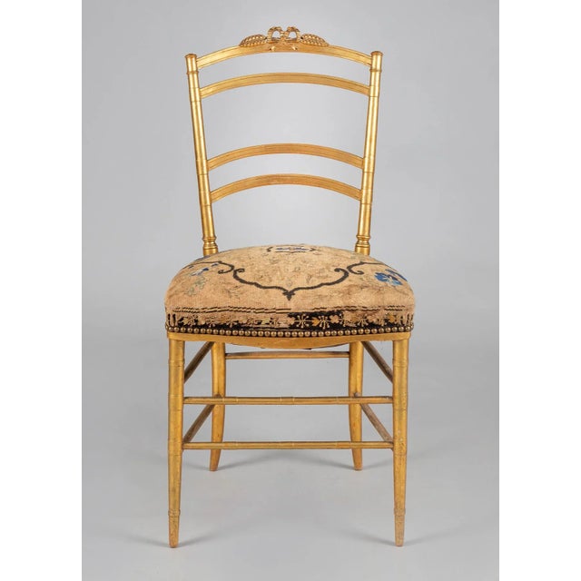 Mid 19th Century French Giltwood Salon Side Chair For Sale - Image 11 of 11