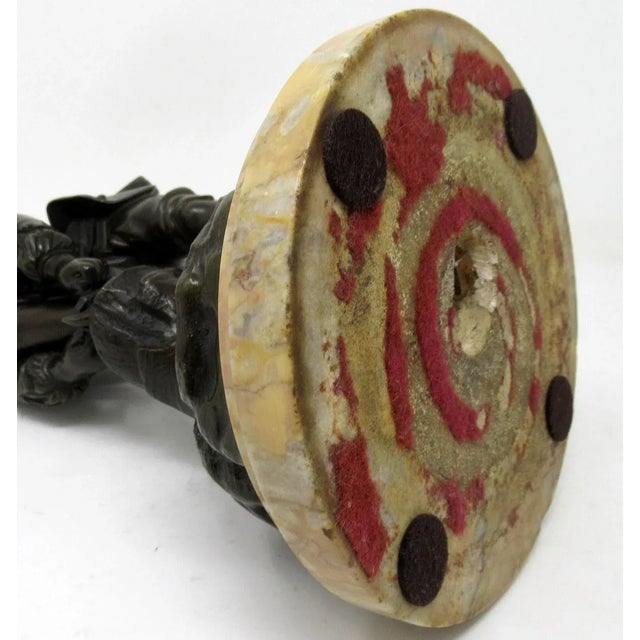 Antique French Bronze Figure Male Ice Skater Sienna Marble Nineteenth Century For Sale - Image 9 of 11