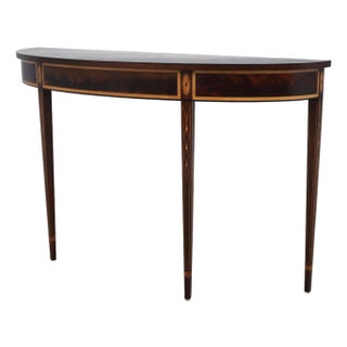 Stickley Federal Style Inlaid Mahogany Console Table For Sale