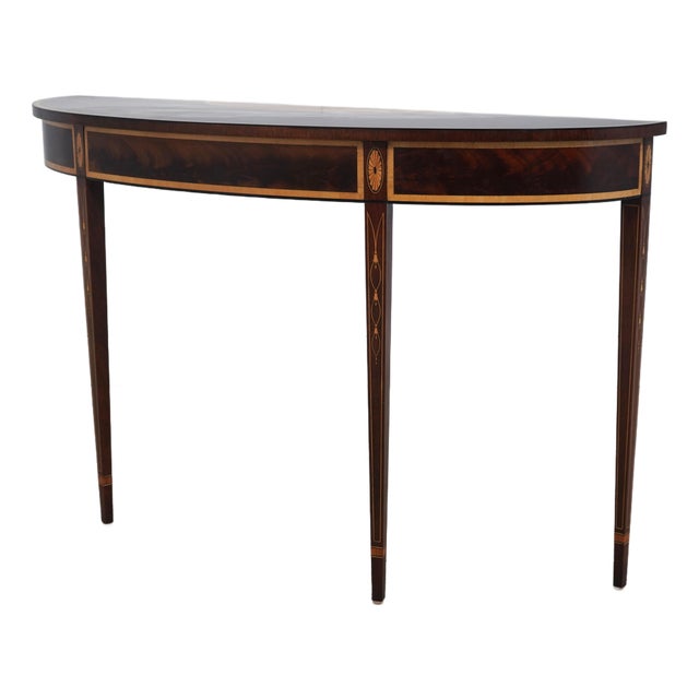 Stickley Federal Style Inlaid Mahogany Console Table For Sale