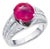 Gia Certified No Indication of Heating Burma Cabochon Ruby Diamond Platinum Ring, Size 5 For Sale