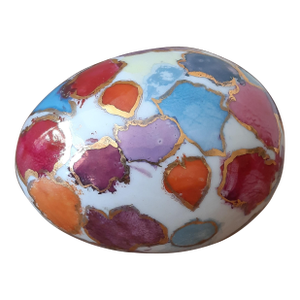 Abstract Modern Painted Ceramic Egg