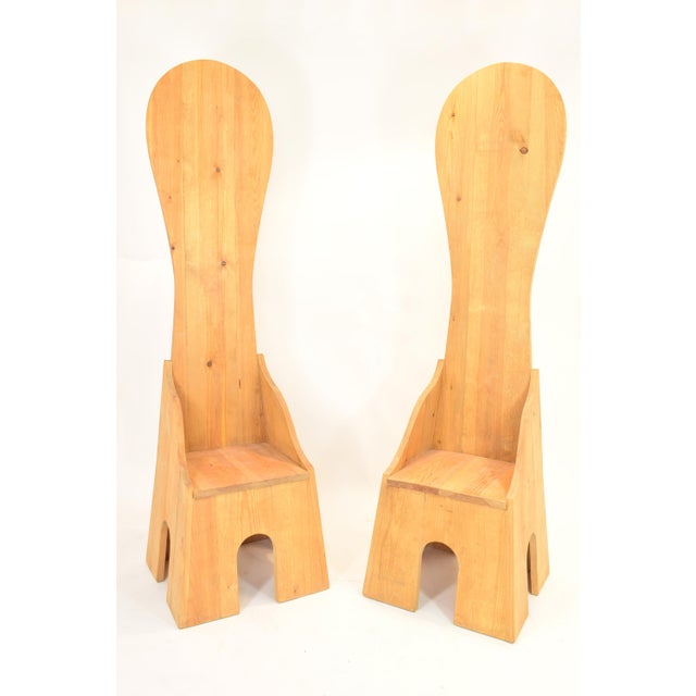 Mobili Della Valle Series Model SC190 Chairs by Mario Ceroli for Poltronova, Italy, 1972, Set of 2 For Sale - Image 6 of 8