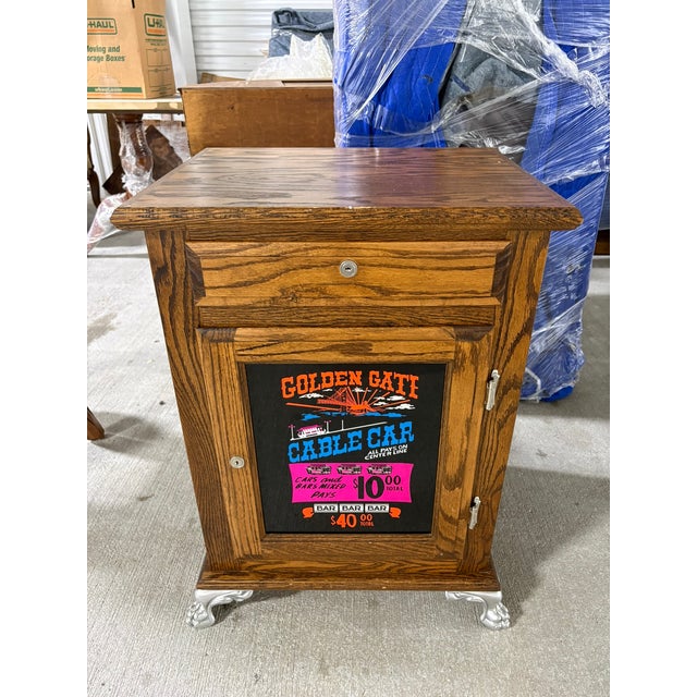Vintage Oak Gaming Cabinet in the Style of a Slot Machine, Late 20th Century For Sale - Image 10 of 10