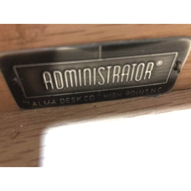 The Administrator desk is a vintage mid-century modern executive line produced by the Alma Desk Company during the 1960s....