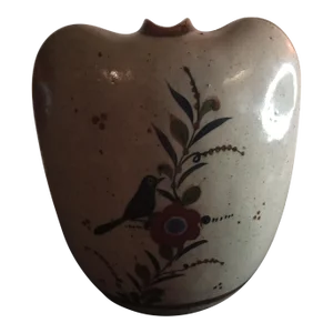 1970s Mexican Hand Painted Tonala Decorative Vase