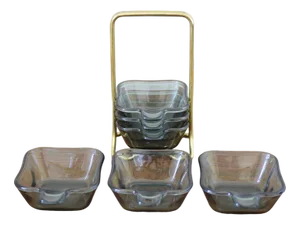 Vintage Stacking Ashtrays by Wilhelm Wagenfeld for WMF, 1950s, Set of 6