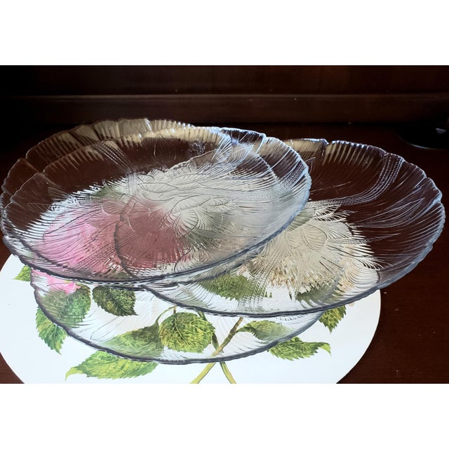 Vintage Arcoroc France Glass Dinner Plates - 4 Pieces For Sale In Los Angeles - Image 6 of 8