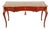 John Widdicomb French Louis XV Red Lacquered Leather Top Bureau Plat Desk With Mounted Bronze Ormolu For Sale