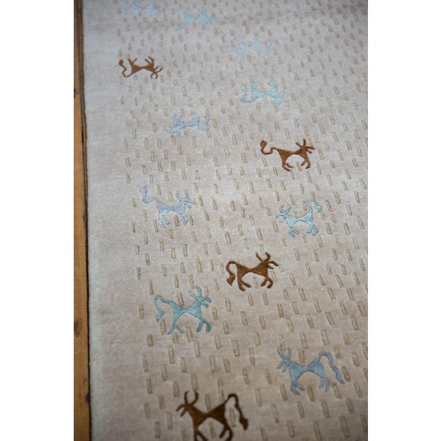 New Indian Folk Art Design Rug - 6' X 9' For Sale - Image 13 of 14