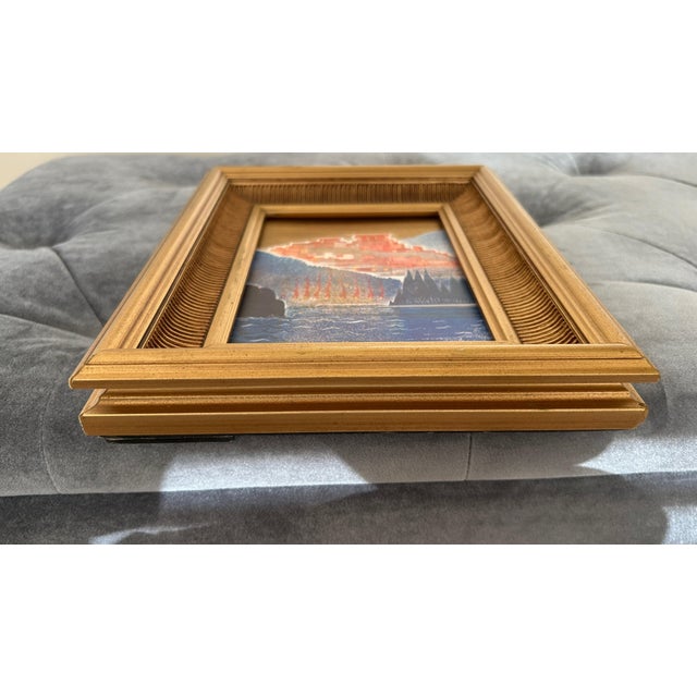 1932 F.-L. Schmied “Pylos” Art Deco Bookplate From L’Illustration, Gilt Framed For Sale - Image 9 of 10