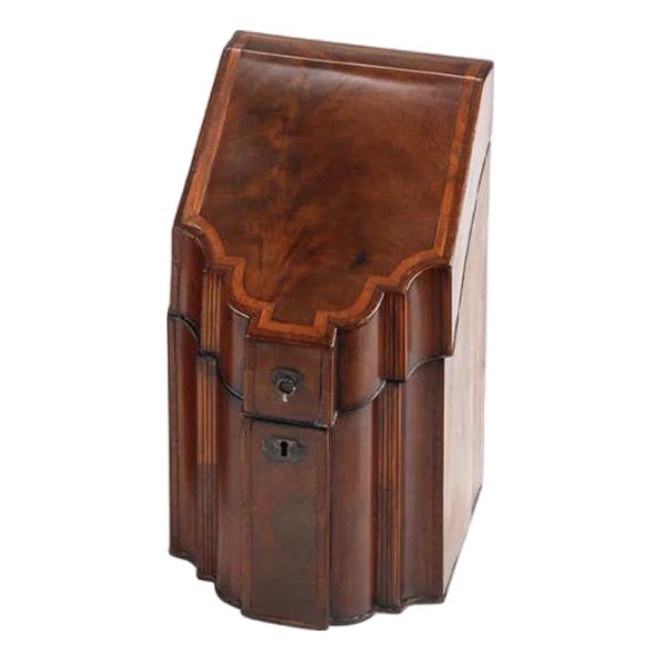 Antique Georgian Mahogany Cutlery or Candle Box For Sale