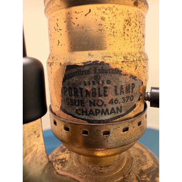 Vintage Chapman Manufacturing table lamp featuring a sculptural faux stone textured finish with a striking architectural...
